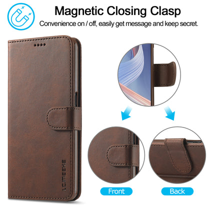 LC.IMEEKE Strong Auto-Absorbed Business Style Leather Phone Cover Shell for Oppo Reno4 Z 5G / Oppo A92s