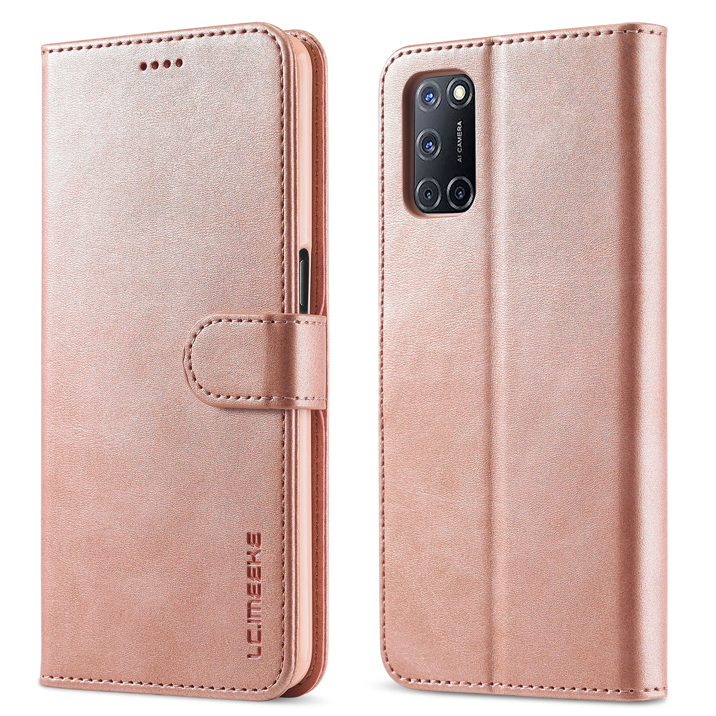 LC.IMEEKE Wallet Stand Leather Shell Phone Cover Case for OPPO A52 / A72 / A92