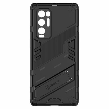 PC + TPU Hybrid Phone Case Back Cover Protector with Kickstand for Oppo Reno5 Pro+ 5G