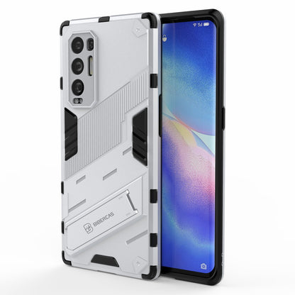 PC + TPU Hybrid Phone Case Back Cover Protector with Kickstand for Oppo Reno5 Pro+ 5G