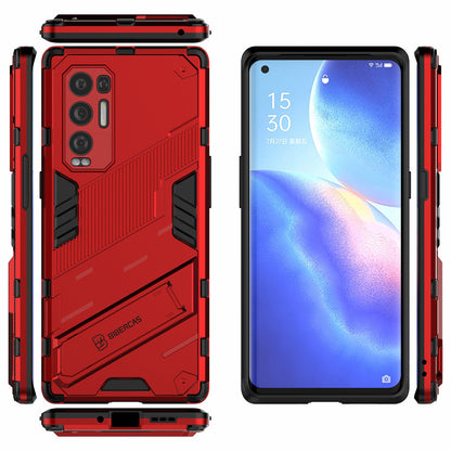 PC + TPU Hybrid Phone Case Back Cover Protector with Kickstand for Oppo Reno5 Pro+ 5G