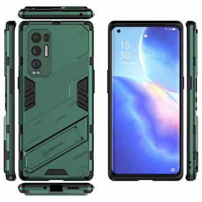 PC + TPU Hybrid Phone Case Back Cover Protector with Kickstand for Oppo Reno5 Pro+ 5G