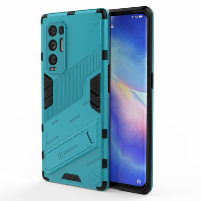 PC + TPU Hybrid Phone Case Back Cover Protector with Kickstand for Oppo Reno5 Pro+ 5G