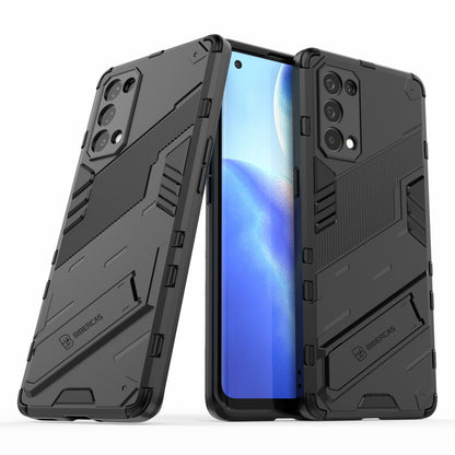 Shockproof PC + TPU Hybrid Phone Case Cover with Kickstand for Oppo Reno5 Pro 5G