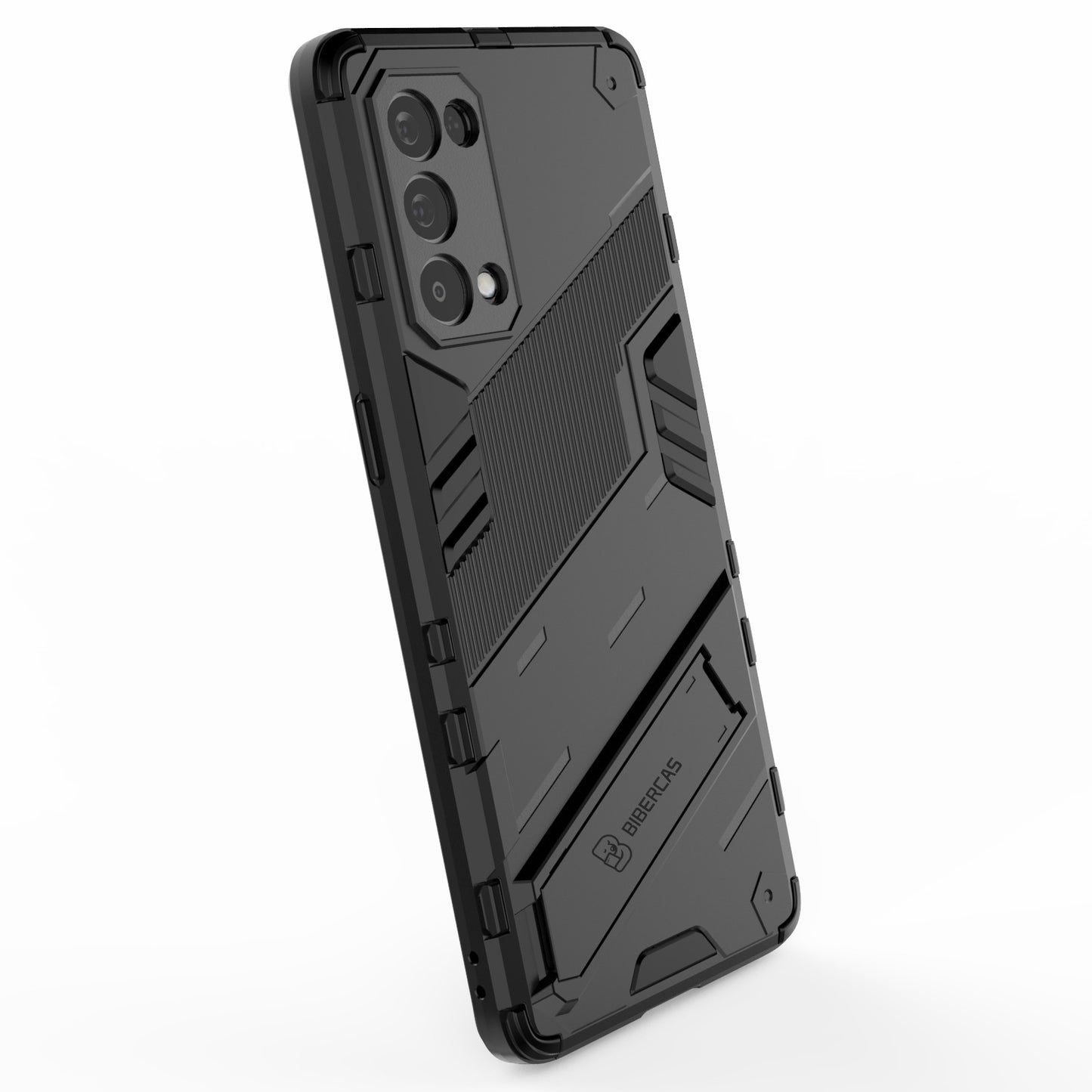 Shockproof PC + TPU Hybrid Phone Case Cover with Kickstand for Oppo Reno5 Pro 5G