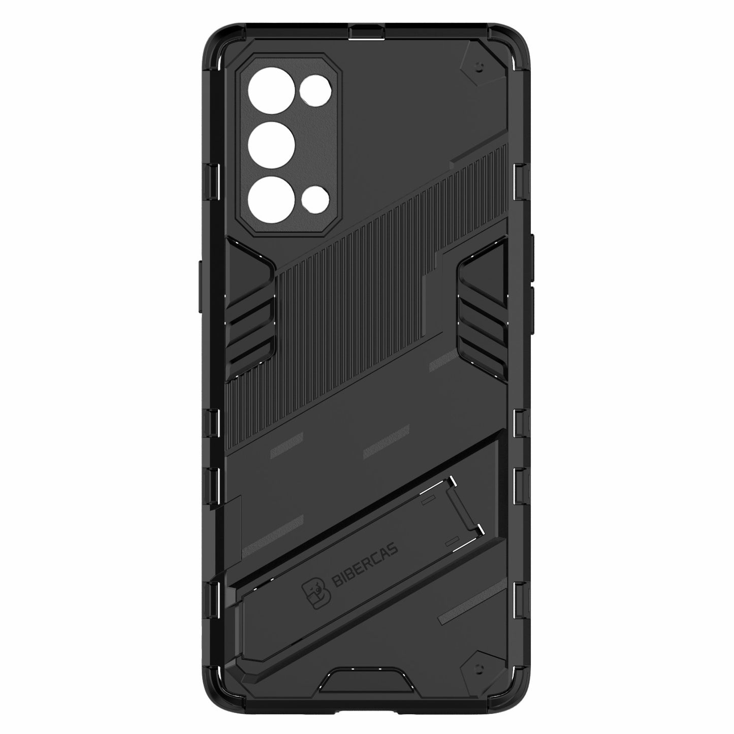 Shockproof PC + TPU Hybrid Phone Case Cover with Kickstand for Oppo Reno5 Pro 5G