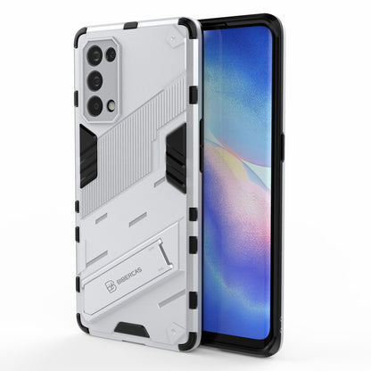 Shockproof PC + TPU Hybrid Phone Case Cover with Kickstand for Oppo Reno5 Pro 5G