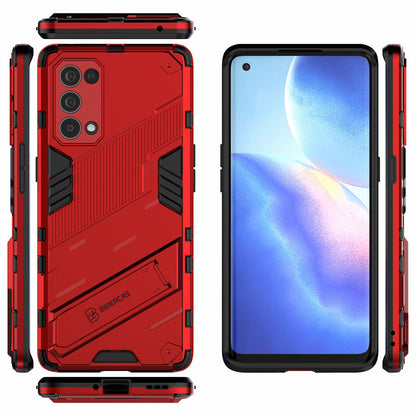 Shockproof PC + TPU Hybrid Phone Case Cover with Kickstand for Oppo Reno5 Pro 5G