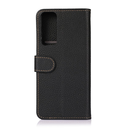 KHAZNEH Wallet Phone Case for Oppo Reno5 5G/Reno5 4G/Reno5 K/Find X3 Lite Genuine Leather Phone Cover Drop-proof Litchi Texture Flip Protector with Stand