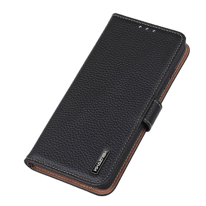 KHAZNEH Wallet Phone Case for Oppo Reno5 5G/Reno5 4G/Reno5 K/Find X3 Lite Genuine Leather Phone Cover Drop-proof Litchi Texture Flip Protector with Stand