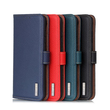 KHAZNEH Wallet Phone Case for Oppo Reno5 5G/Reno5 4G/Reno5 K/Find X3 Lite Genuine Leather Phone Cover Drop-proof Litchi Texture Flip Protector with Stand