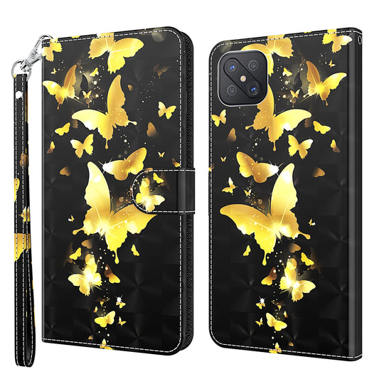 Pattern Printing Wallet Stand PU Leather Phone Protection Cover Shell for Oppo Reno4 Z 5G / A92s