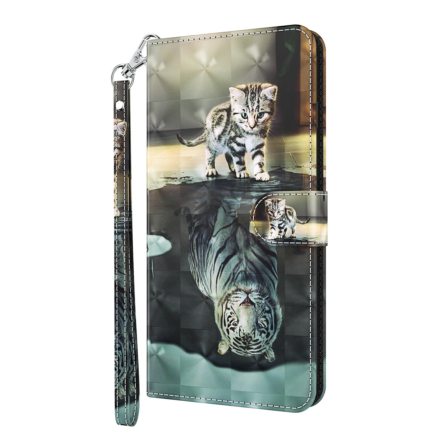 Pattern Printing Wallet Stand PU Leather Phone Protection Cover Shell for Oppo Reno4 Z 5G / A92s