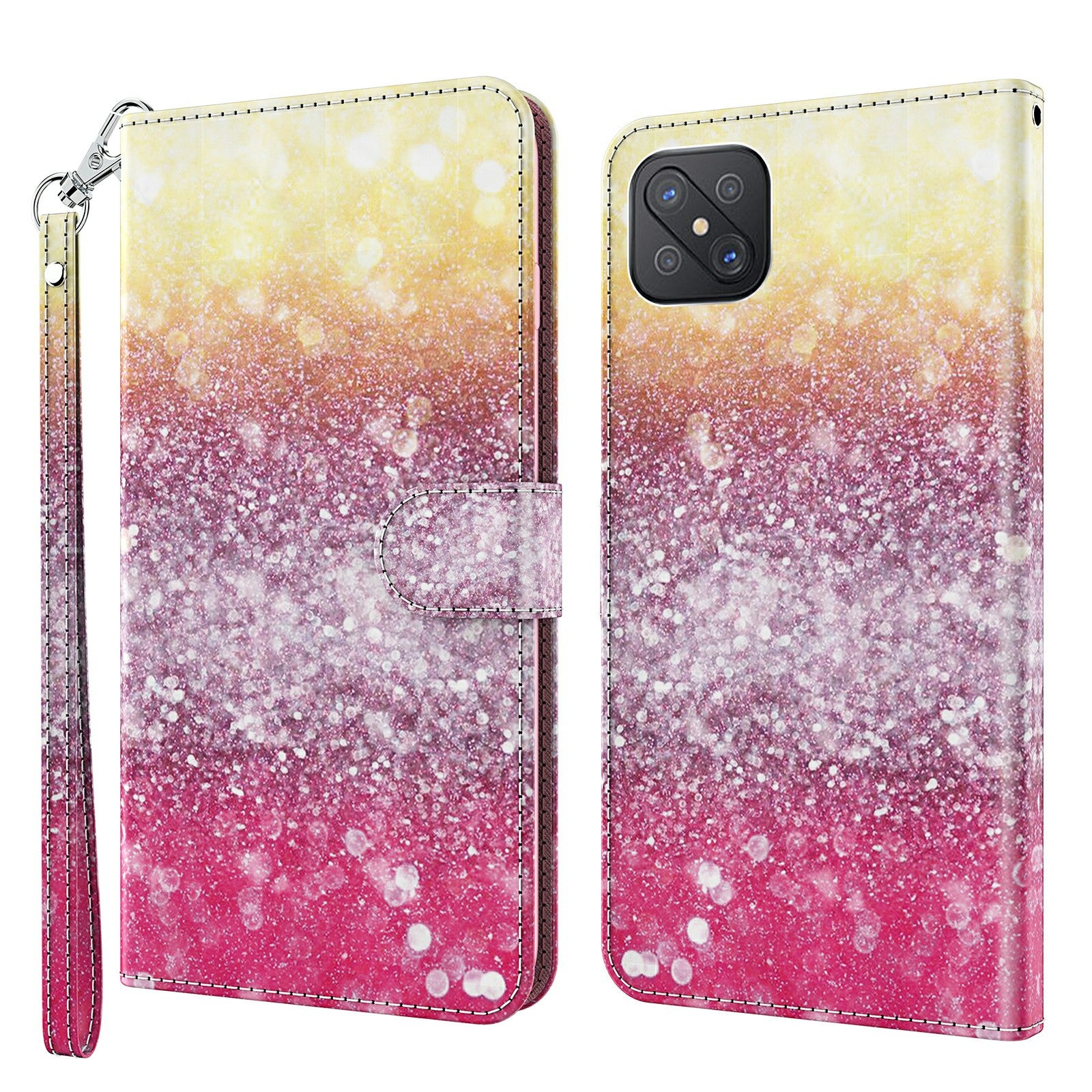 Pattern Printing Wallet Stand PU Leather Phone Protection Cover Shell for Oppo Reno4 Z 5G / A92s