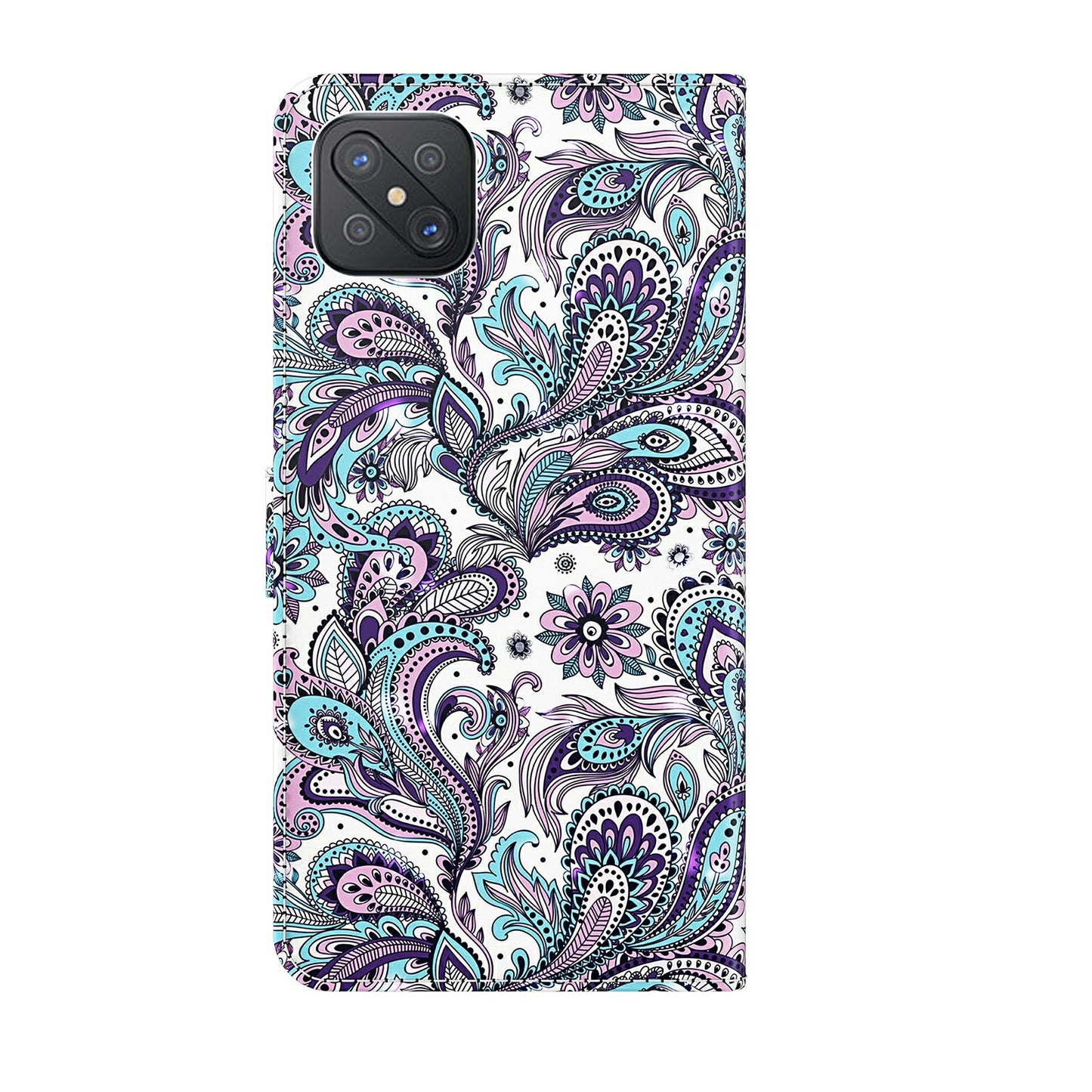 Pattern Printing Wallet Stand PU Leather Phone Protection Cover Shell for Oppo Reno4 Z 5G / A92s