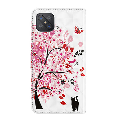 Pattern Printing Wallet Stand PU Leather Phone Protection Cover Shell for Oppo Reno4 Z 5G / A92s