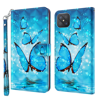 Pattern Printing Wallet Stand PU Leather Phone Protection Cover Shell for Oppo Reno4 Z 5G / A92s