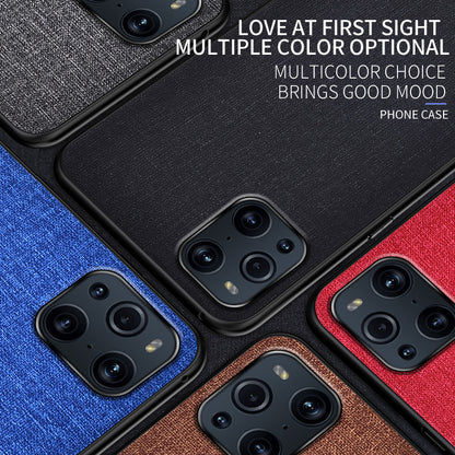 Full Protection Cloth Coated TPU + PC Hybrid Phone Case Cover for Oppo Find X3