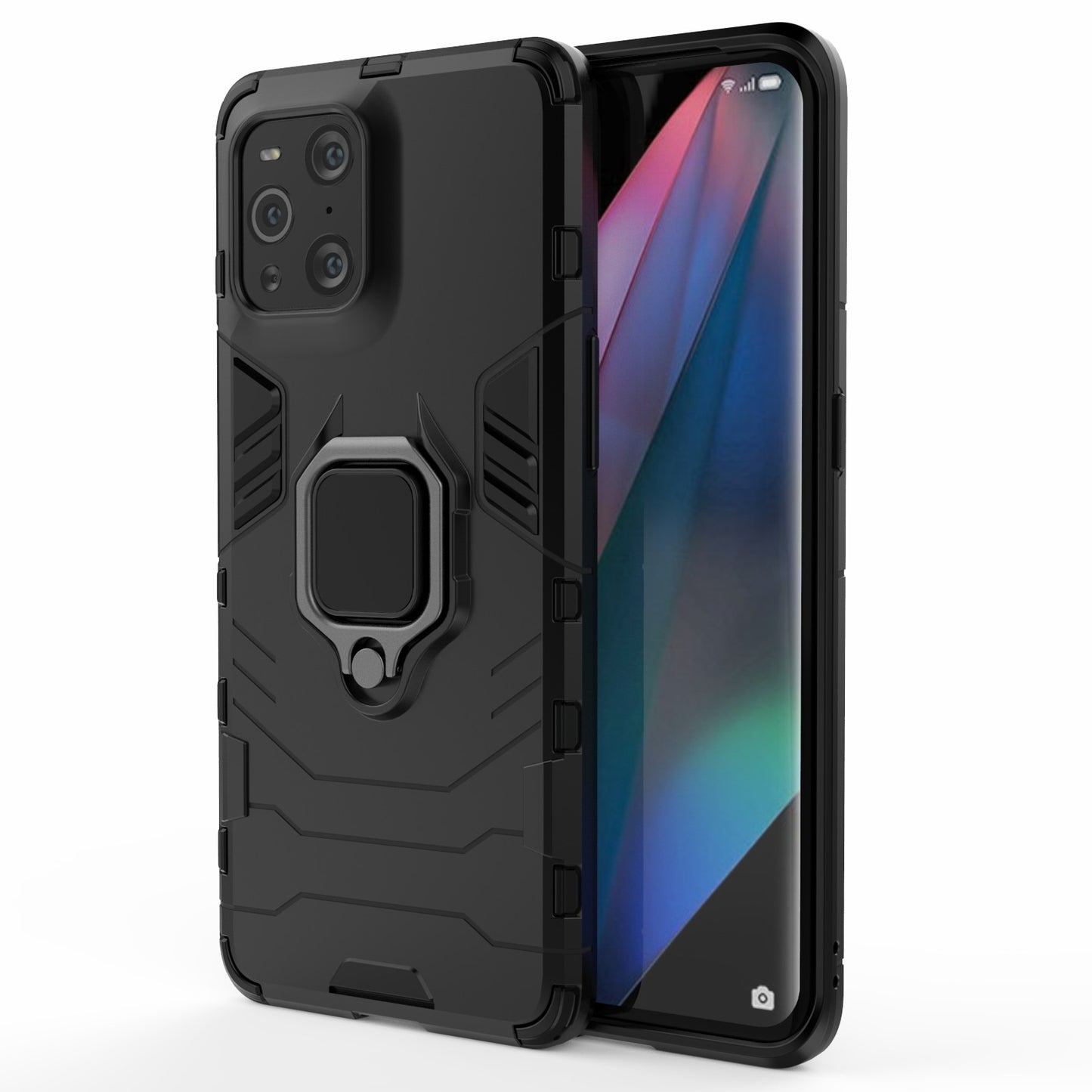 Cool Guard PC + TPU Combo Kickstand Hybrid Phone Cover Case for Oppo Find X3/X3 Pro