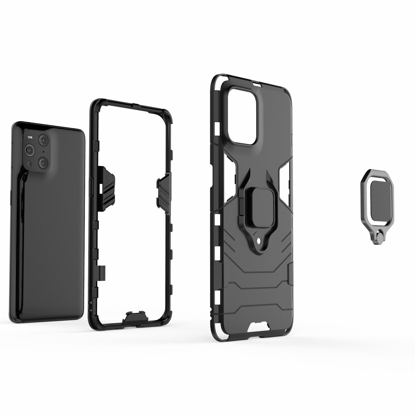 Cool Guard PC + TPU Combo Kickstand Hybrid Phone Cover Case for Oppo Find X3/X3 Pro