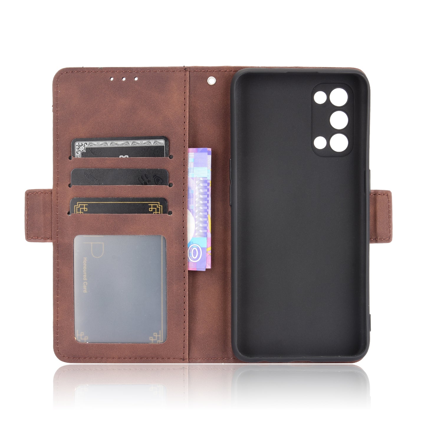 Leather Wallet Protective Case with Multiple Card Slots for Oppo Reno5 4G / Reno5 K / Reno5 5G / Find X3 Lite Stand Function Phone Cover