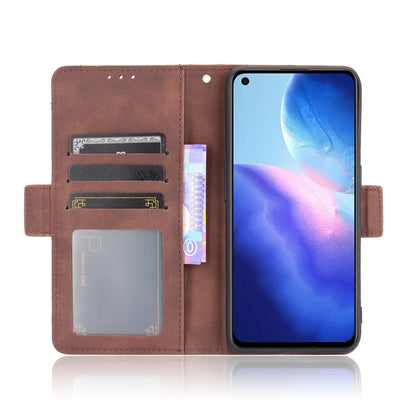 Leather Wallet Protective Case with Multiple Card Slots for Oppo Reno5 4G / Reno5 K / Reno5 5G / Find X3 Lite Stand Function Phone Cover