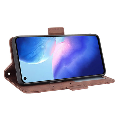 Leather Wallet Protective Case with Multiple Card Slots for Oppo Reno5 4G / Reno5 K / Reno5 5G / Find X3 Lite Stand Function Phone Cover