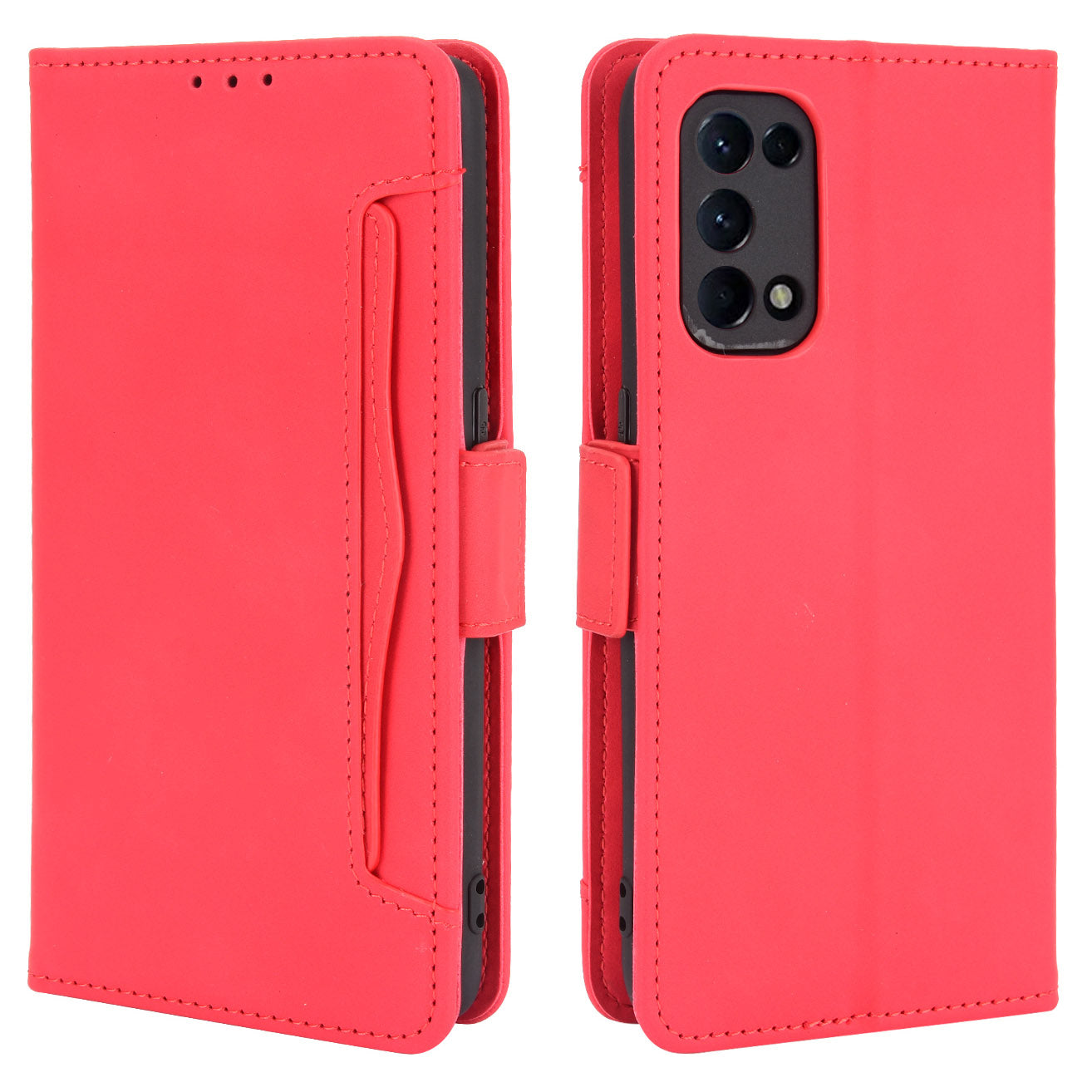 Leather Wallet Protective Case with Multiple Card Slots for Oppo Reno5 4G / Reno5 K / Reno5 5G / Find X3 Lite Stand Function Phone Cover