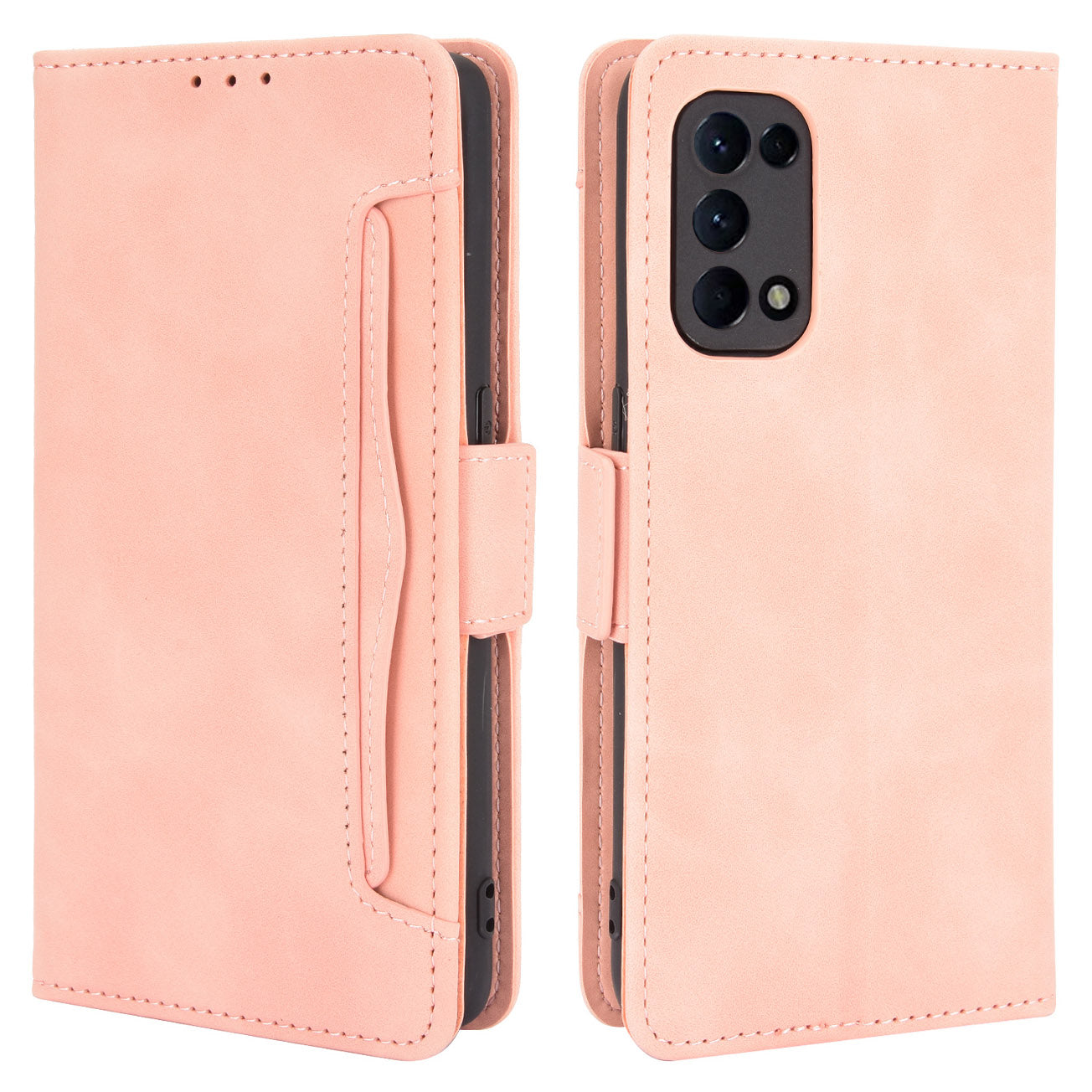 Leather Wallet Protective Case with Multiple Card Slots for Oppo Reno5 4G / Reno5 K / Reno5 5G / Find X3 Lite Stand Function Phone Cover