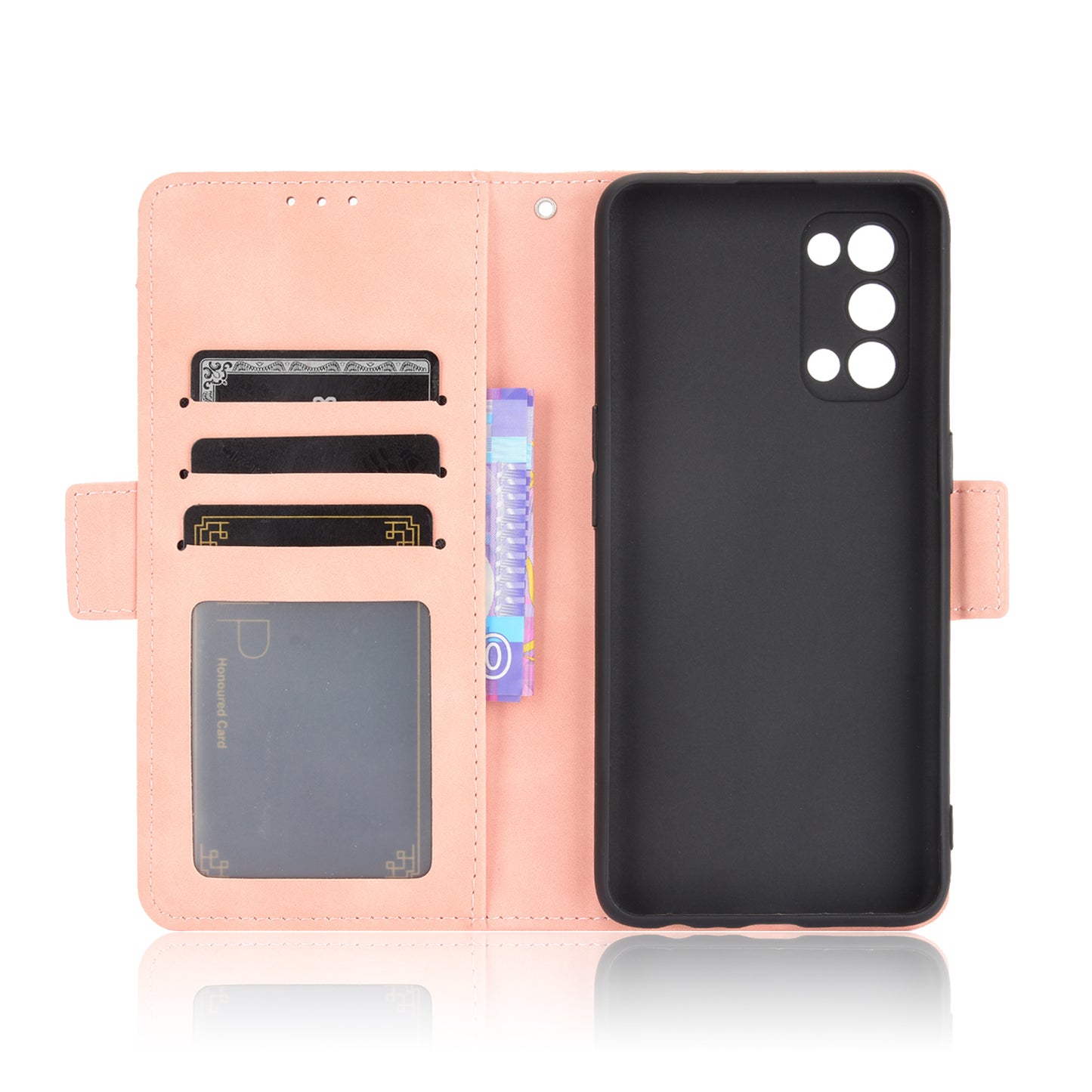 Leather Wallet Protective Case with Multiple Card Slots for Oppo Reno5 4G / Reno5 K / Reno5 5G / Find X3 Lite Stand Function Phone Cover