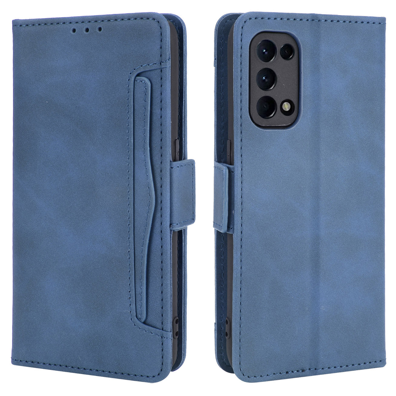 Leather Wallet Protective Case with Multiple Card Slots for Oppo Reno5 4G / Reno5 K / Reno5 5G / Find X3 Lite Stand Function Phone Cover