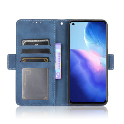 Leather Wallet Protective Case with Multiple Card Slots for Oppo Reno5 4G / Reno5 K / Reno5 5G / Find X3 Lite Stand Function Phone Cover