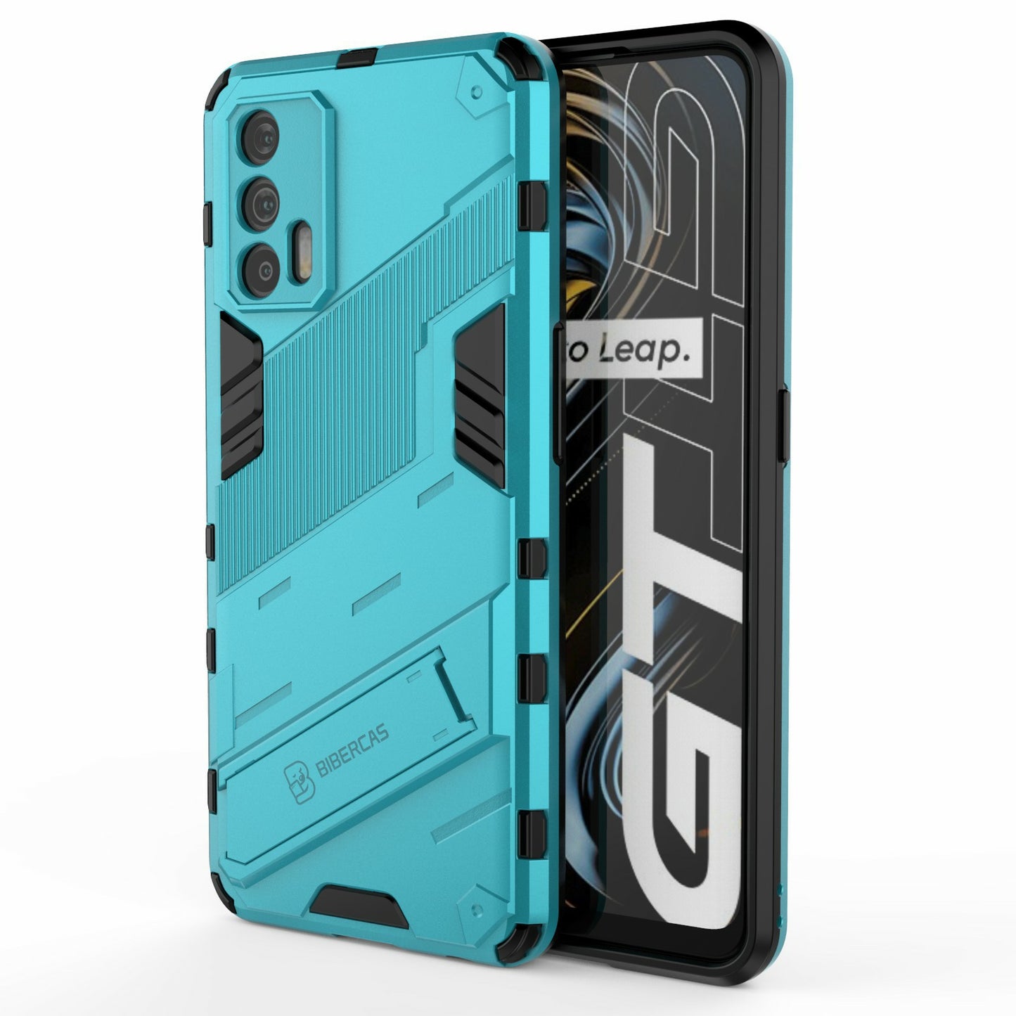 Shockproof PC + TPU Hybrid Phone Case Cover Kickstand for Oppo Realme GT 5G