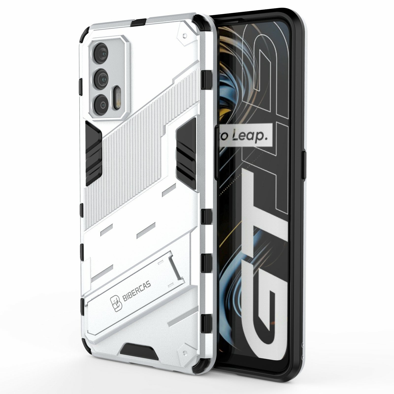 Shockproof PC + TPU Hybrid Phone Case Cover Kickstand for Oppo Realme GT 5G