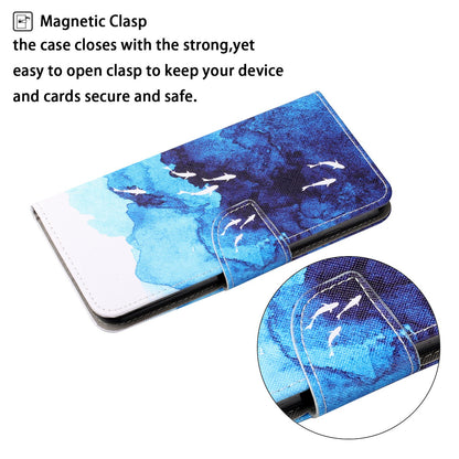 Full Protection Pattern Printing Cross Texture PU Leather Phone Cover Case with Stand for OPPO A15