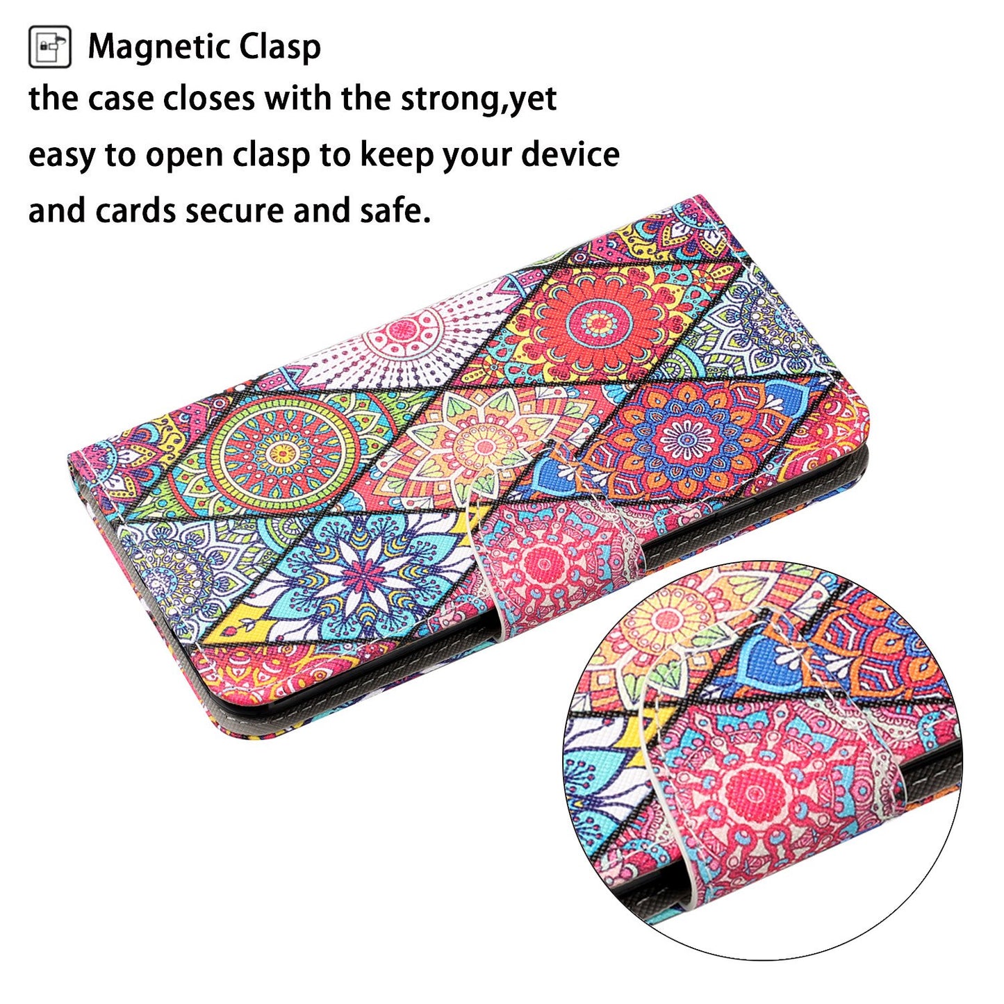 Full Protection Pattern Printing Cross Texture PU Leather Phone Cover Case with Stand for OPPO A15