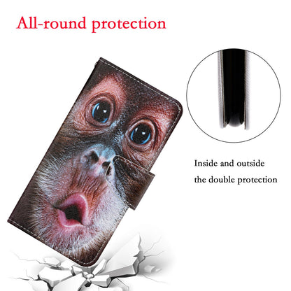 Full Protection Pattern Printing Cross Texture PU Leather Phone Cover Case with Stand for OPPO A15