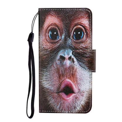 Full Protection Pattern Printing Cross Texture PU Leather Phone Cover Case with Stand for OPPO A15