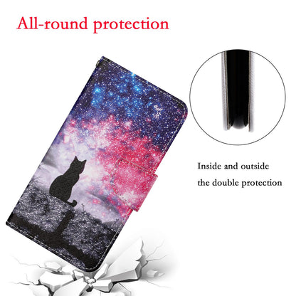 Full Protection Pattern Printing Cross Texture PU Leather Phone Cover Case with Stand for OPPO A15