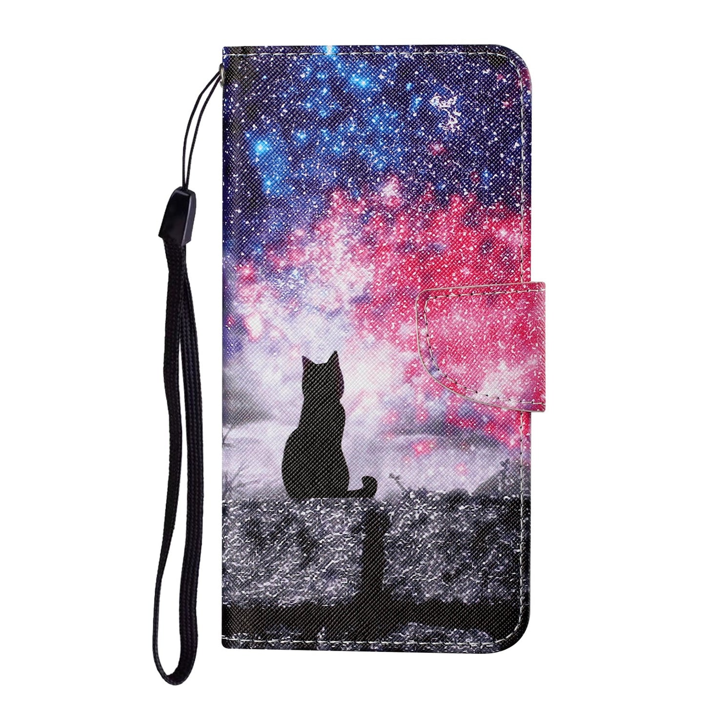 Full Protection Pattern Printing Cross Texture PU Leather Phone Cover Case with Stand for OPPO A15