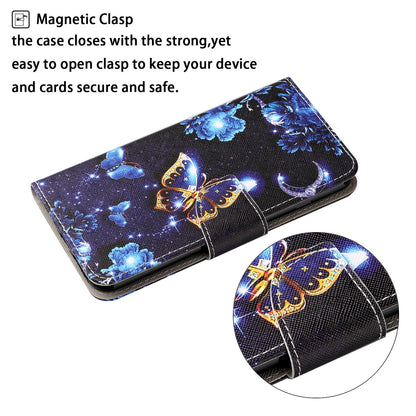 Full Protection Pattern Printing Cross Texture PU Leather Phone Cover Case with Stand for OPPO A15