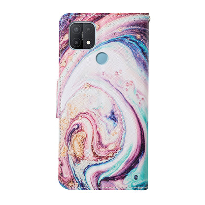 Full Protection Pattern Printing Cross Texture PU Leather Phone Cover Case with Stand for OPPO A15