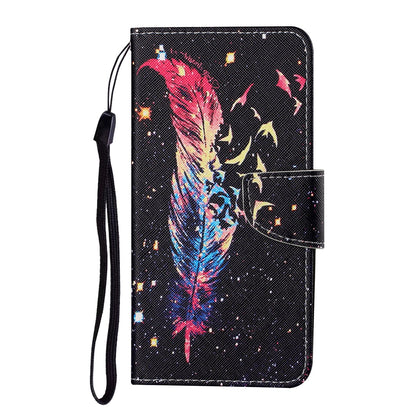 Full Protection Pattern Printing Cross Texture PU Leather Phone Cover Case with Stand for OPPO A15