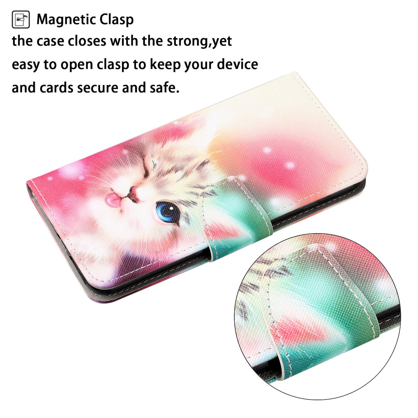 Full Protection Pattern Printing Cross Texture PU Leather Phone Cover Case with Stand for OPPO A15