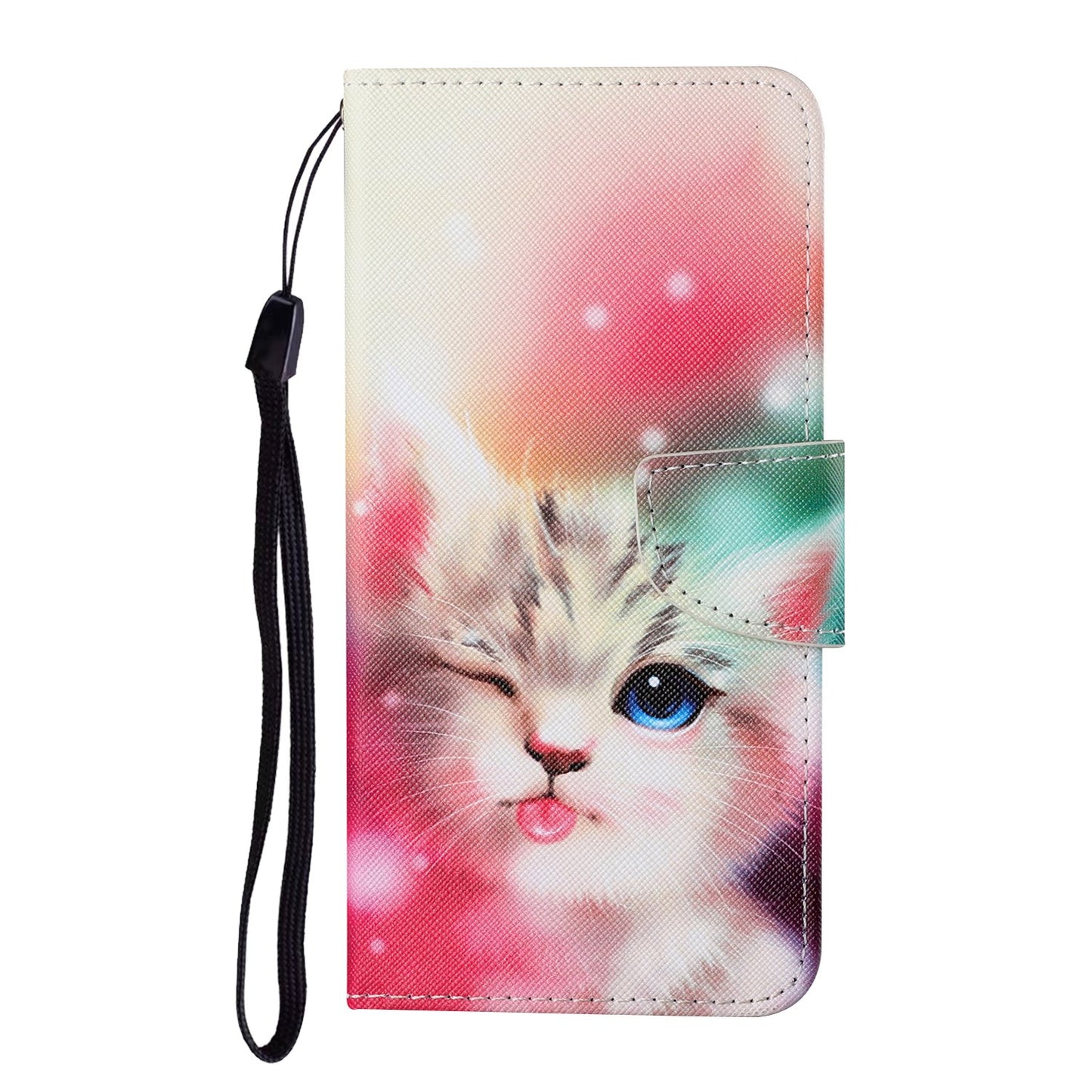 Full Protection Pattern Printing Cross Texture PU Leather Phone Cover Case with Stand for OPPO A15