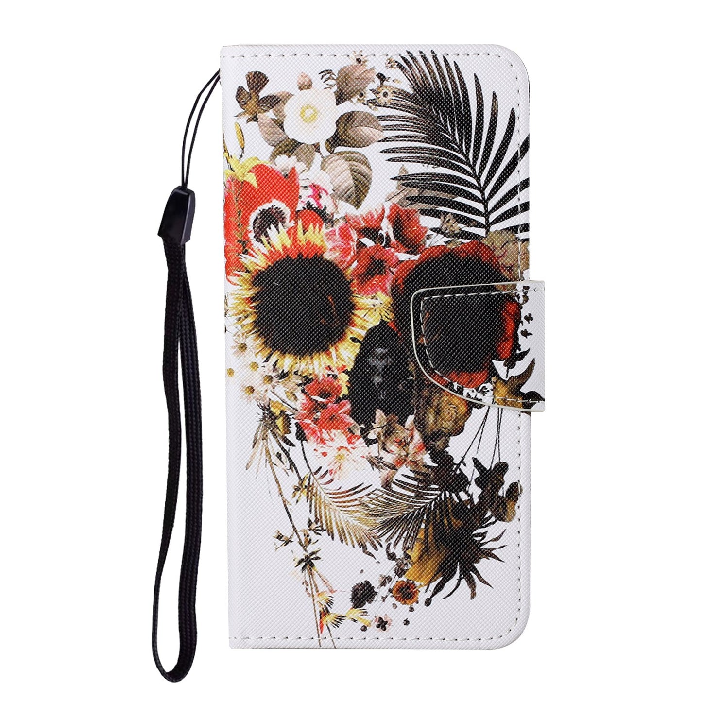 Full Protection Pattern Printing Cross Texture PU Leather Phone Cover Case with Stand for OPPO A15