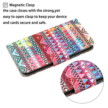 Full Protection Pattern Printing Cross Texture PU Leather Phone Cover Case with Stand for OPPO A15