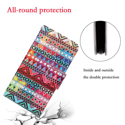 Full Protection Pattern Printing Cross Texture PU Leather Phone Cover Case with Stand for OPPO A15