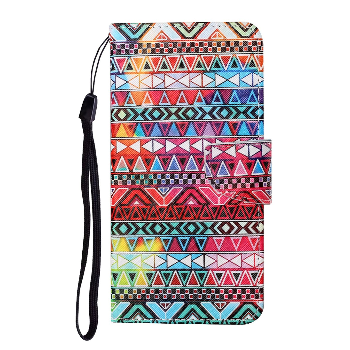 Full Protection Pattern Printing Cross Texture PU Leather Phone Cover Case with Stand for OPPO A15