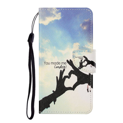 Full Protection Pattern Printing Cross Texture PU Leather Phone Cover Case with Stand for OPPO A15